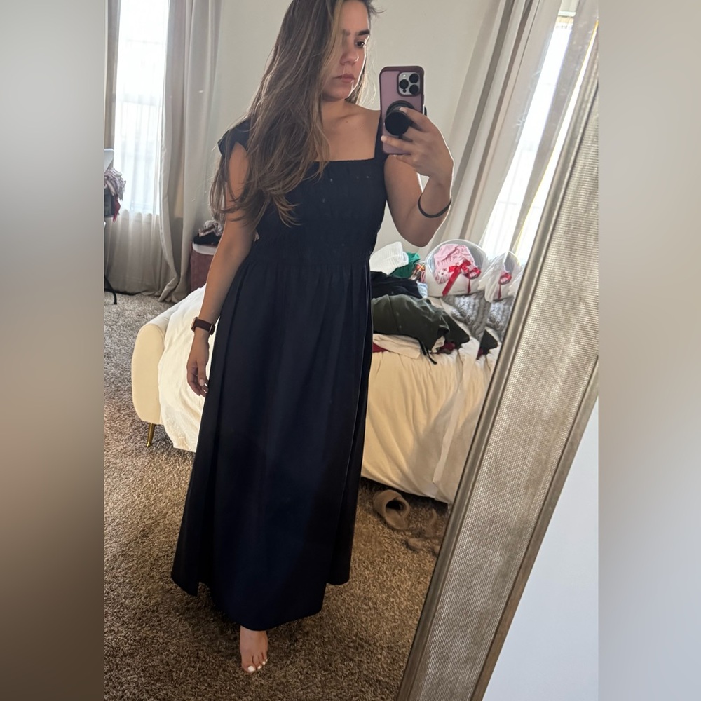 Women’s Black Square-Neck Maxi Dress